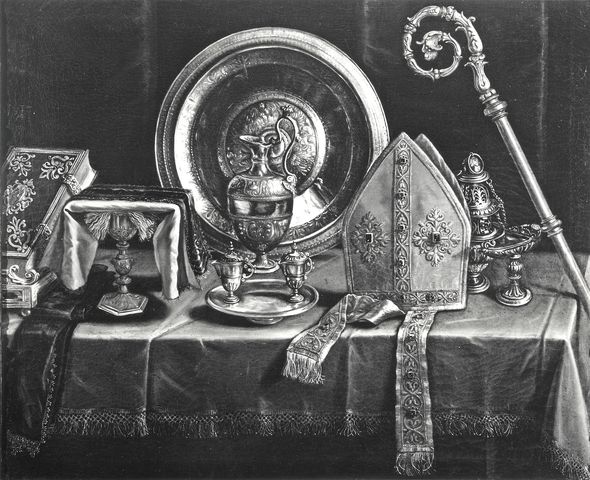 Arte Fotografica — Juan Bautista Espinosa (ambito) - sec. XVII - Natura morta con oggetti liturgici — insieme